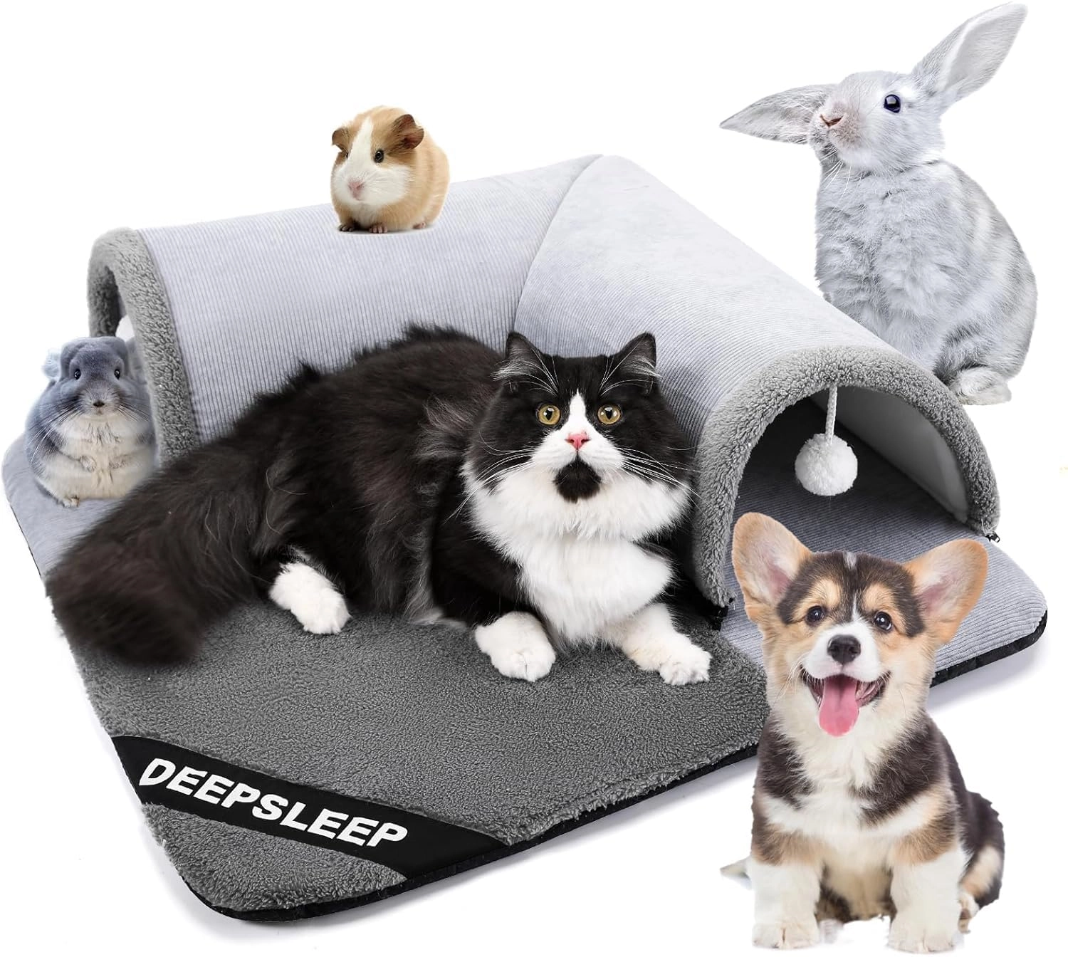 TAME Cat Tunnel Bed - 70L x 60W x 22Th centimeters Cotton
