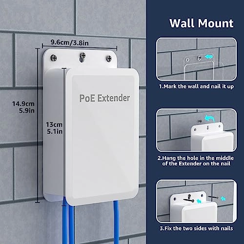 4 Port PoE Extender - 44-57V 24W 3 IEEE802.3af/at 10/100Mbps 30W