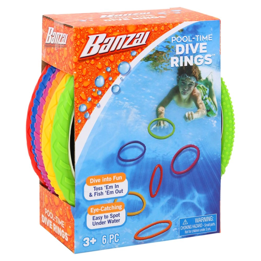 Banzai Pool Time Dive Rings - Diving & Swimming Pool Toys