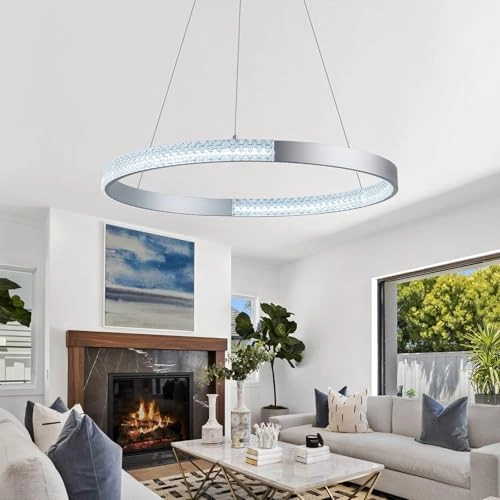 Modern Crystal Chandelier - 6000K Dimmable