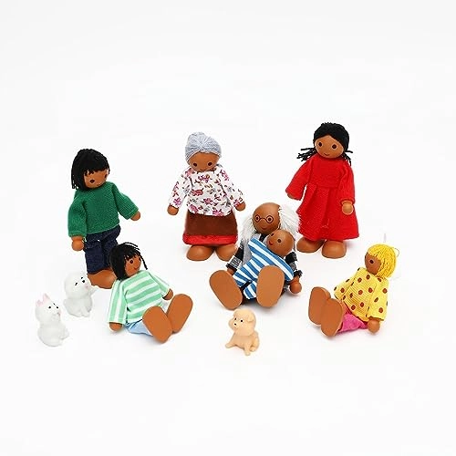Cute Girl Dolls - 6 Pieces Wood Ages 3+