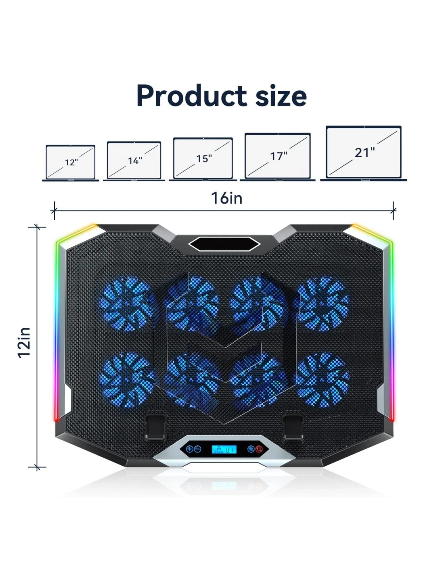 Gaming Laptop Cooling Pad - 8 Fans 15-17.3 Inch