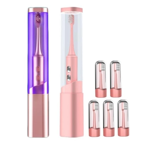 Sonic Electric Toothbrush - UV Sanitizing Cap 5 Replacement Brush Heads 45 Days Battery Life