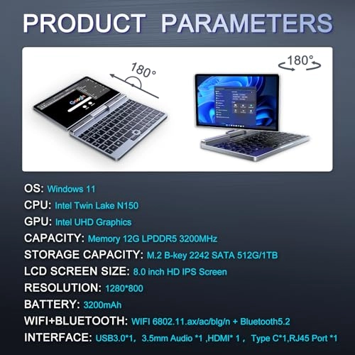 P8 - 8'' N150 12GB DDR5 1TB SSD