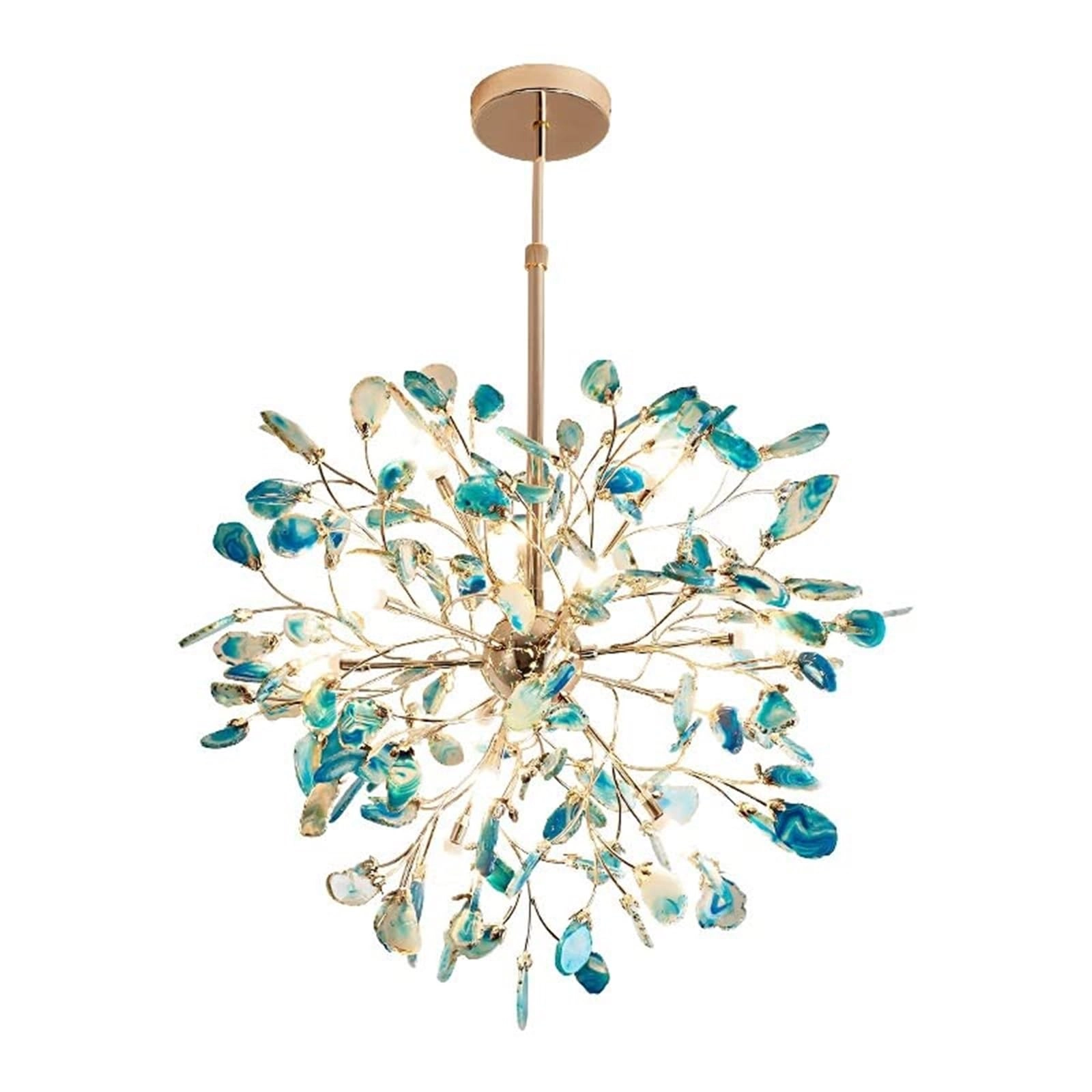 KUETFBVC Chandelier - G4*12 Natural Colorful Agate