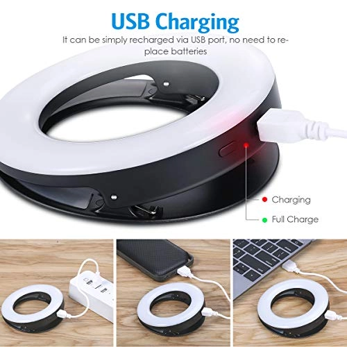 Selfie Ring Light - 40 LEDs USB Rechargeable 2 Pack