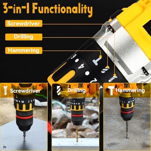 Cordless Hammer Drill - 20 Volts Brushless Motor 33,000 IPM