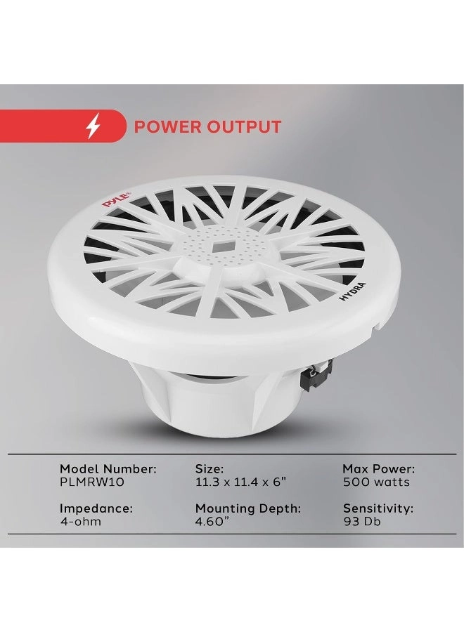Marine Audio Subwoofer - 10Inch 500 Watt