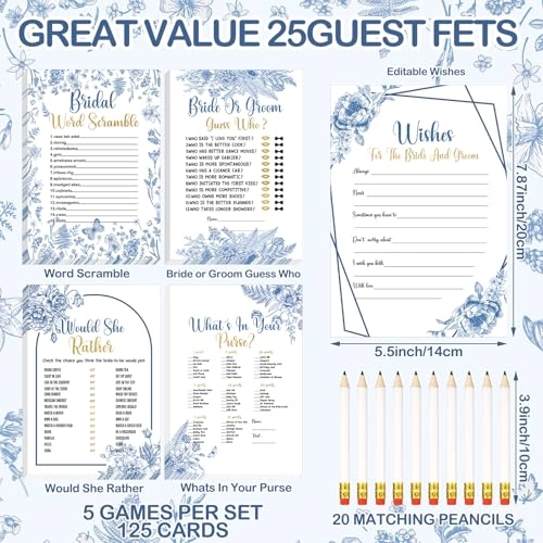 Bridal Shower Game - 145 Pieces