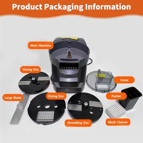 3-in-1 Electric Vegetable Cutter - 100W Stainless steel blades