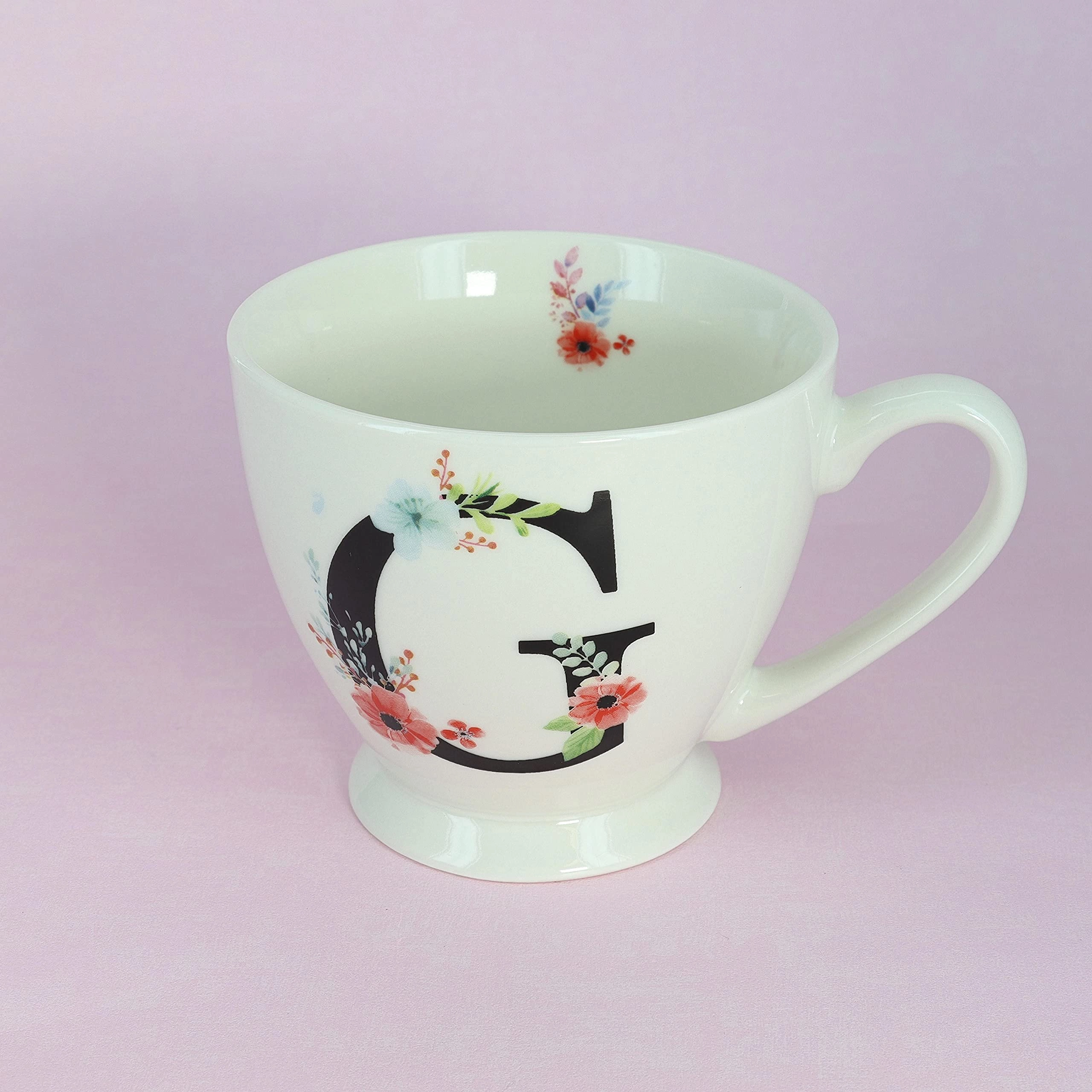 Blossom Monogram Ceramic Mug - 1 pcs - 450 ml