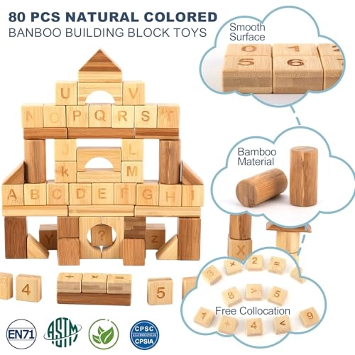 Bamboo Building Block - 80 pcs