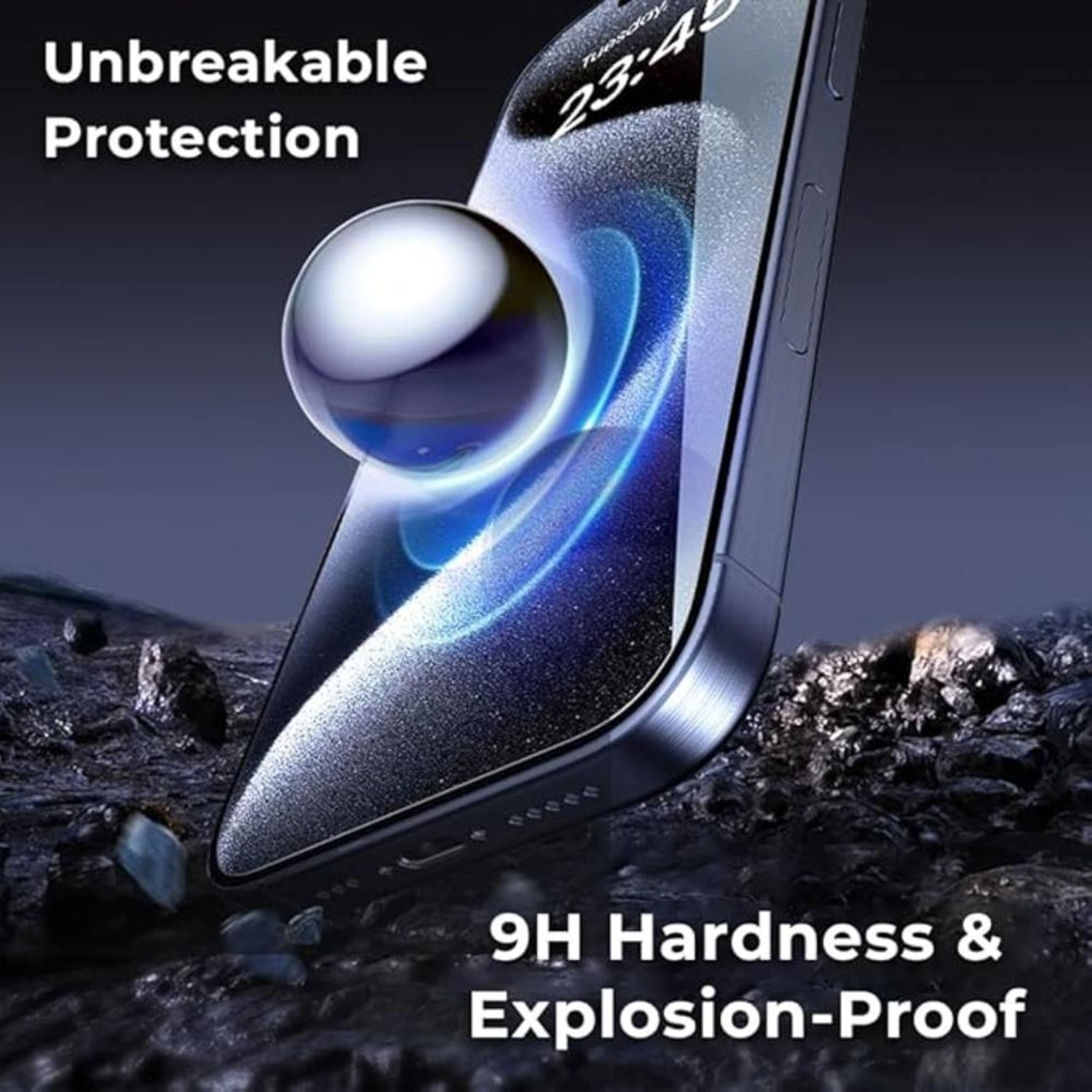 Screen Protector iPhone 15 Pro - 9H Tempered Glass Anti-Fingerprint Scratch Resistant