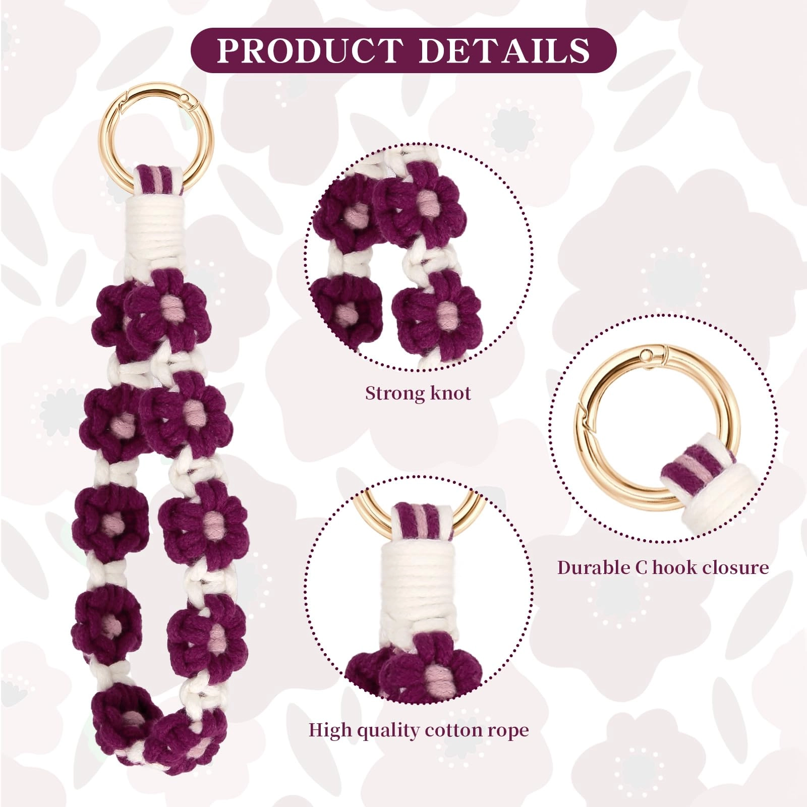 Boho Macrame Keychain - Car