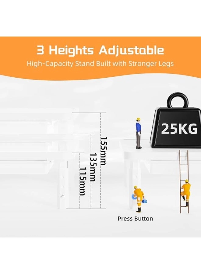 Adjustable Monitor Stand - 3-Height 25KG Storage Drawer