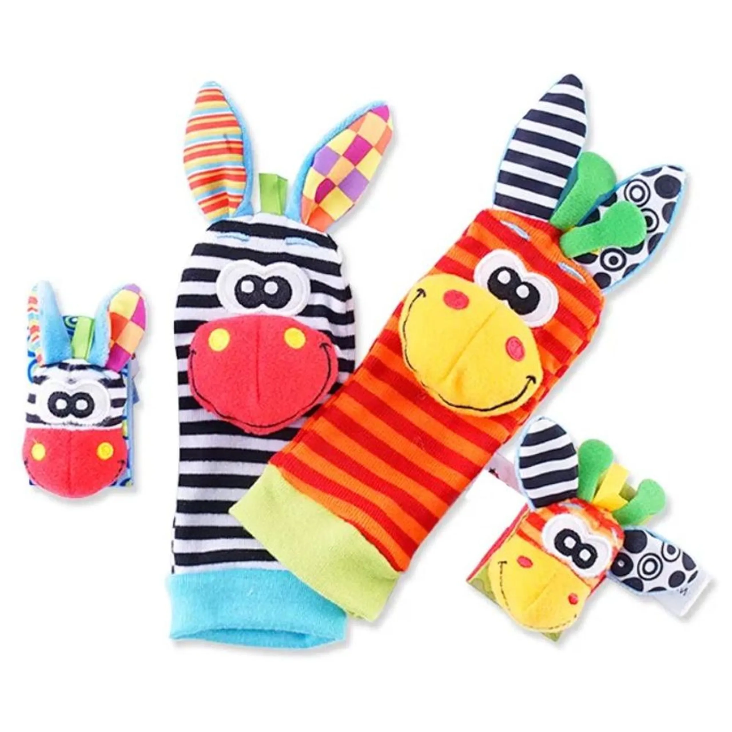 Personalized Wrist Rattle And Foot Finder - Suitable for 0 month & above Fox And Deer