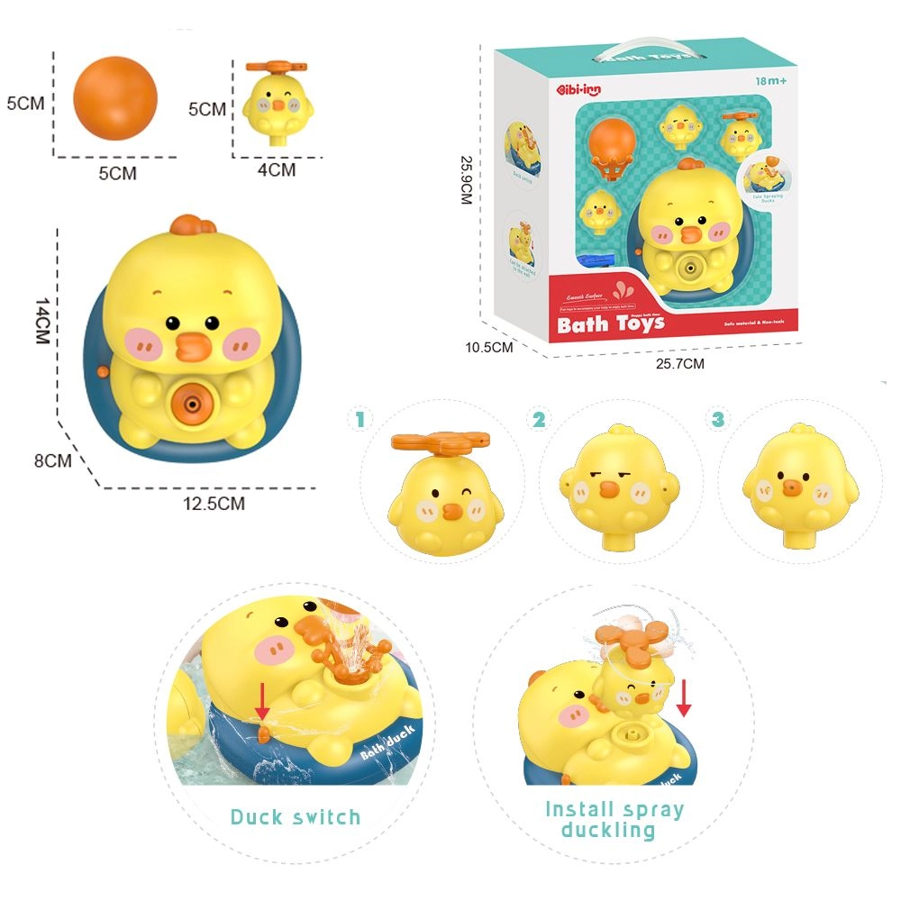 Happy Bath Time Duck - 4-In-1 Yellow
