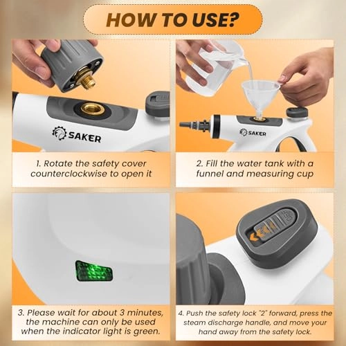 Handheld Steam Cleaner - 1050W Portable White