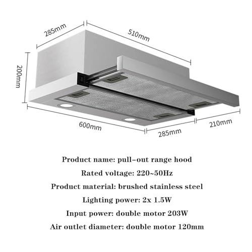 Kitchen Cooker Hood - 14M³ / min 600mm