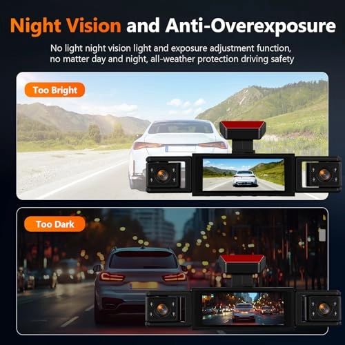 4 Channel Dash Cam Rear View Mirror - 1080P 30FPS + 64GB TF Card