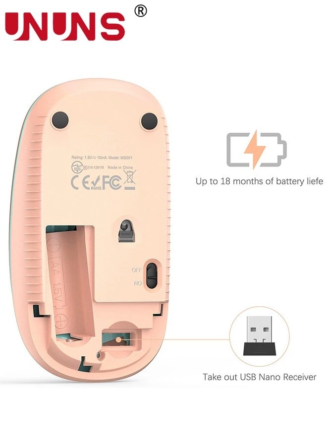 Cute Cartoon Pattern Slim Mouse - Wireless