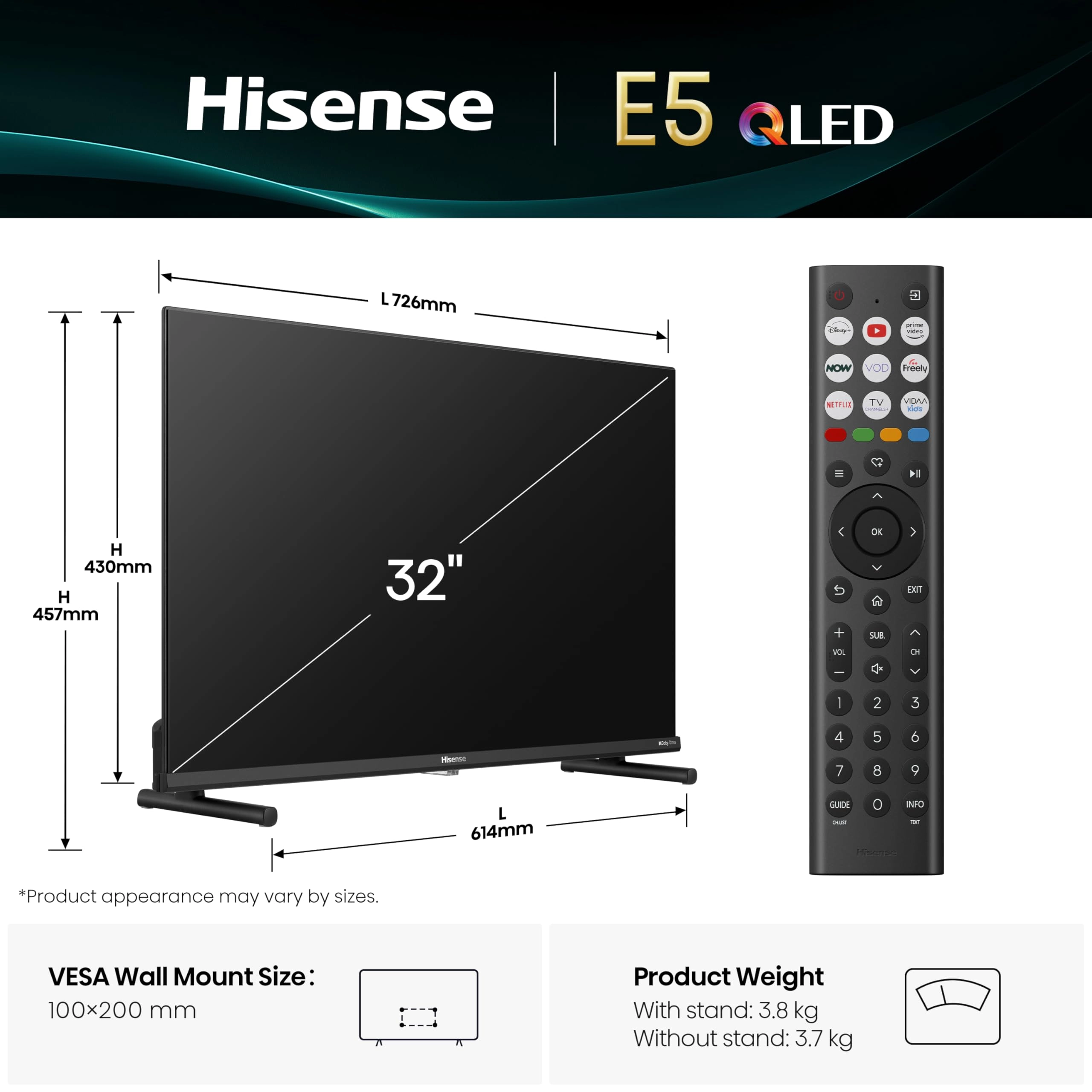32E5QTUK - 32 inches