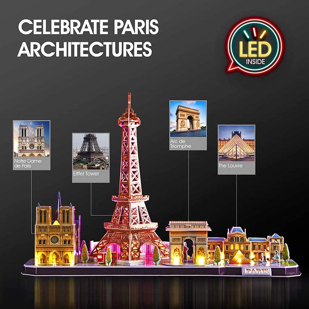 City Line Paris 3D Puzzle (ALGT-L525H) - 115 pcs, LED