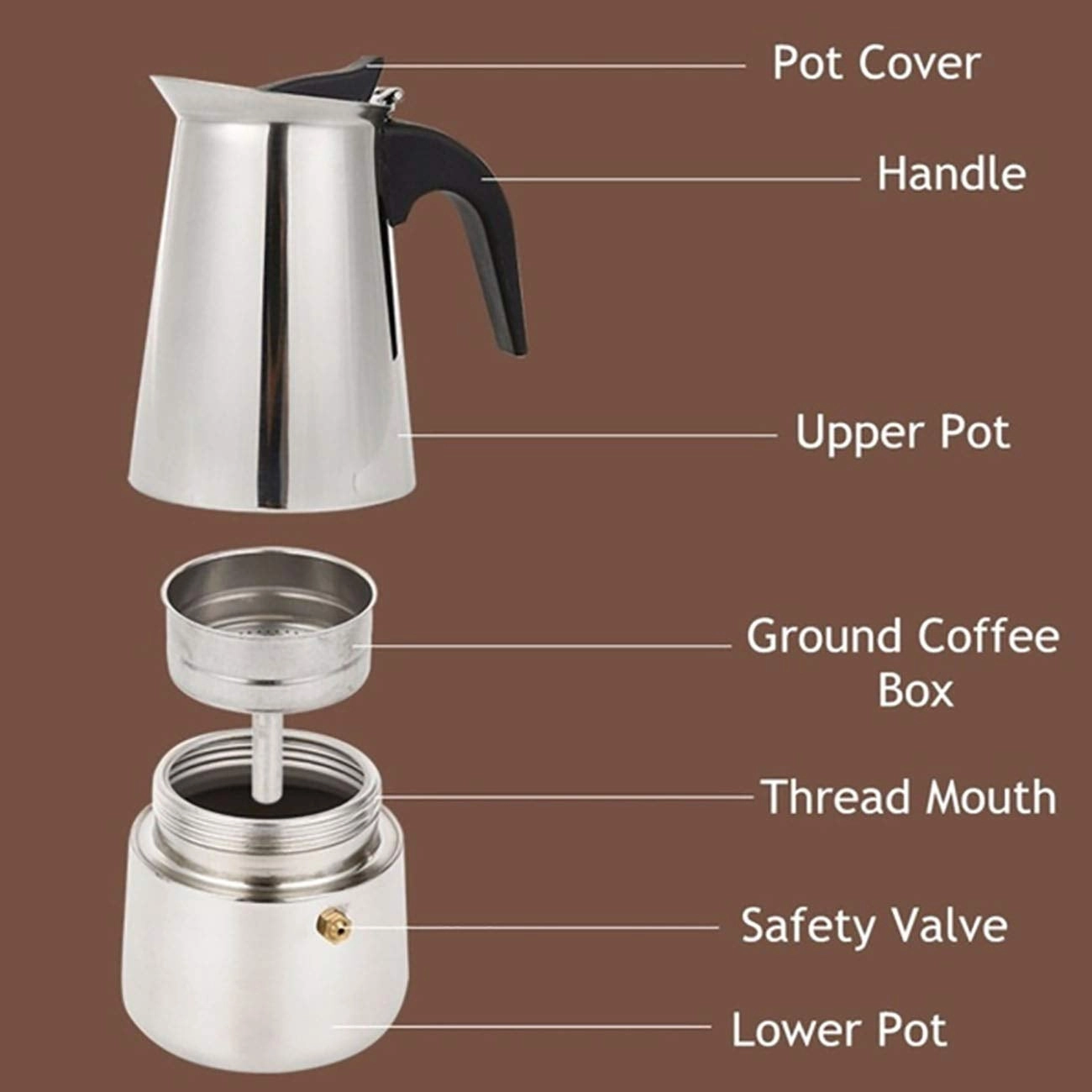 Moka Pot - Stovetop Induction Compatible