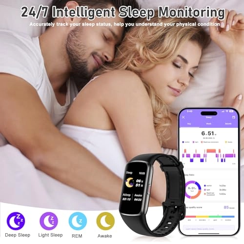 Fitness Tracker - 24/7 Heart Rate Blood Oxygen 1.47'' Waterproof