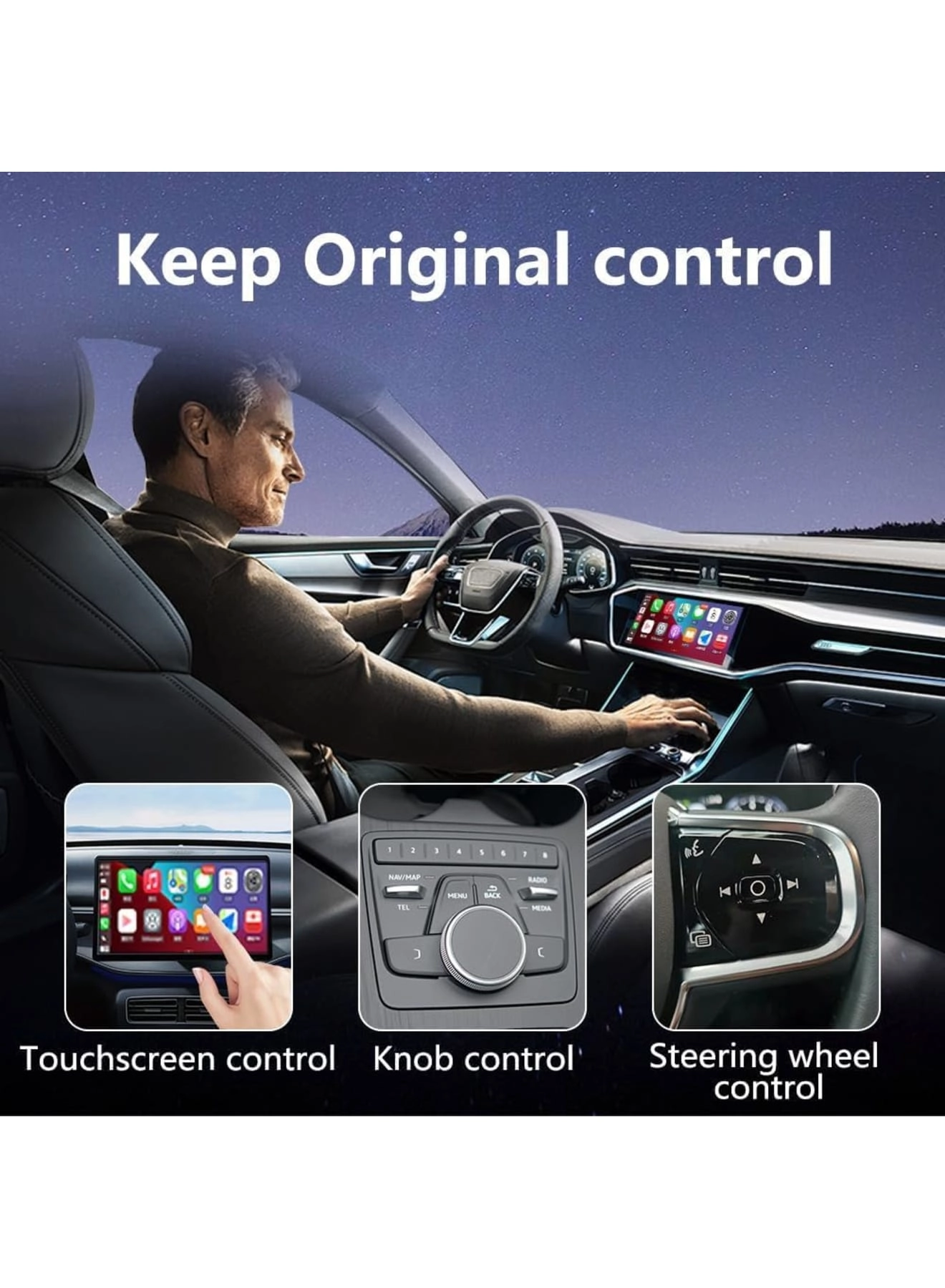 Wireless CarPlay Adapter - USB-A & USB-C 2-in-1 CarPlay & Android Auto