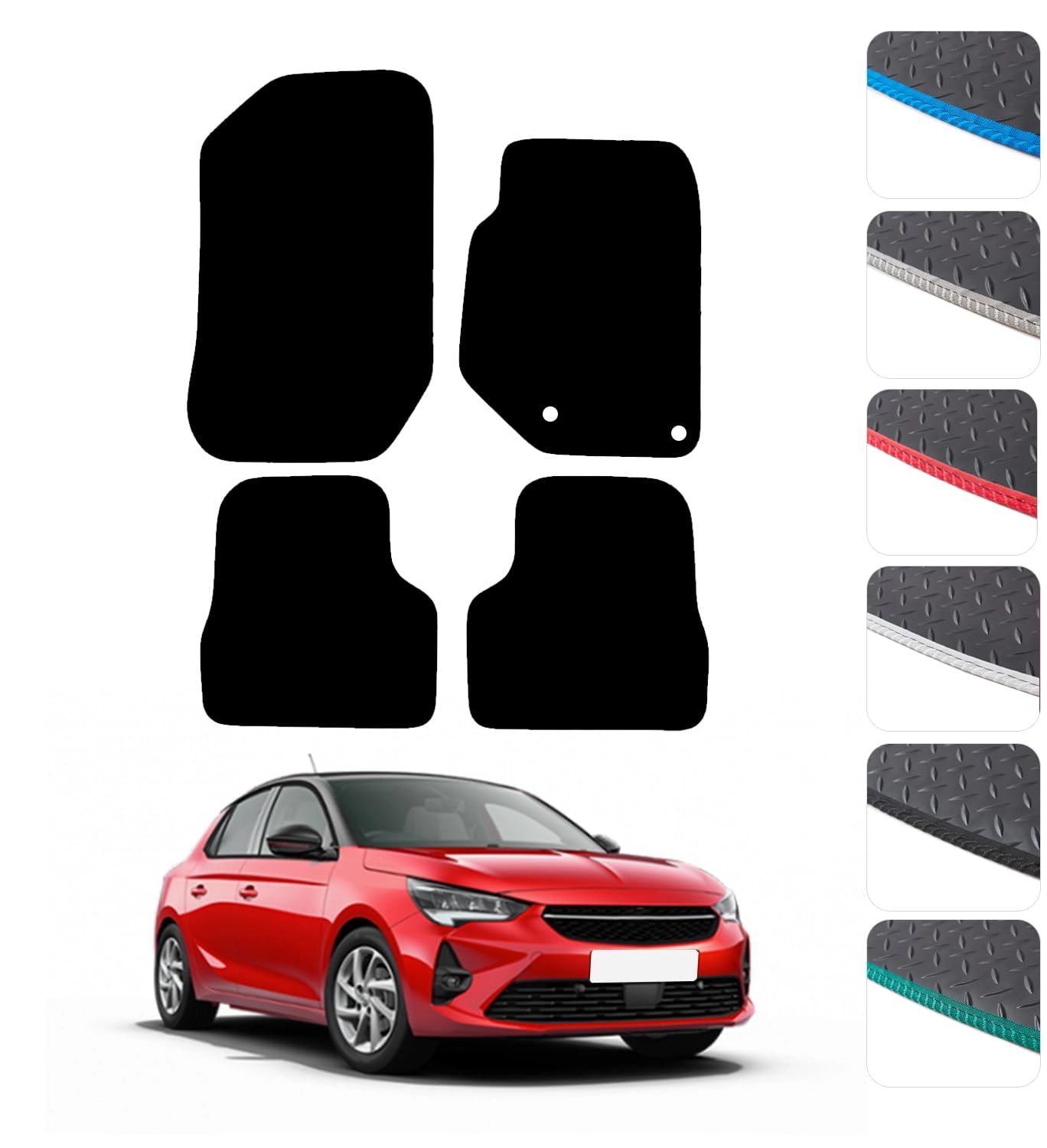 Car Floor Mats - Vauxhall Corsa F 2020 To Present Grey Edging