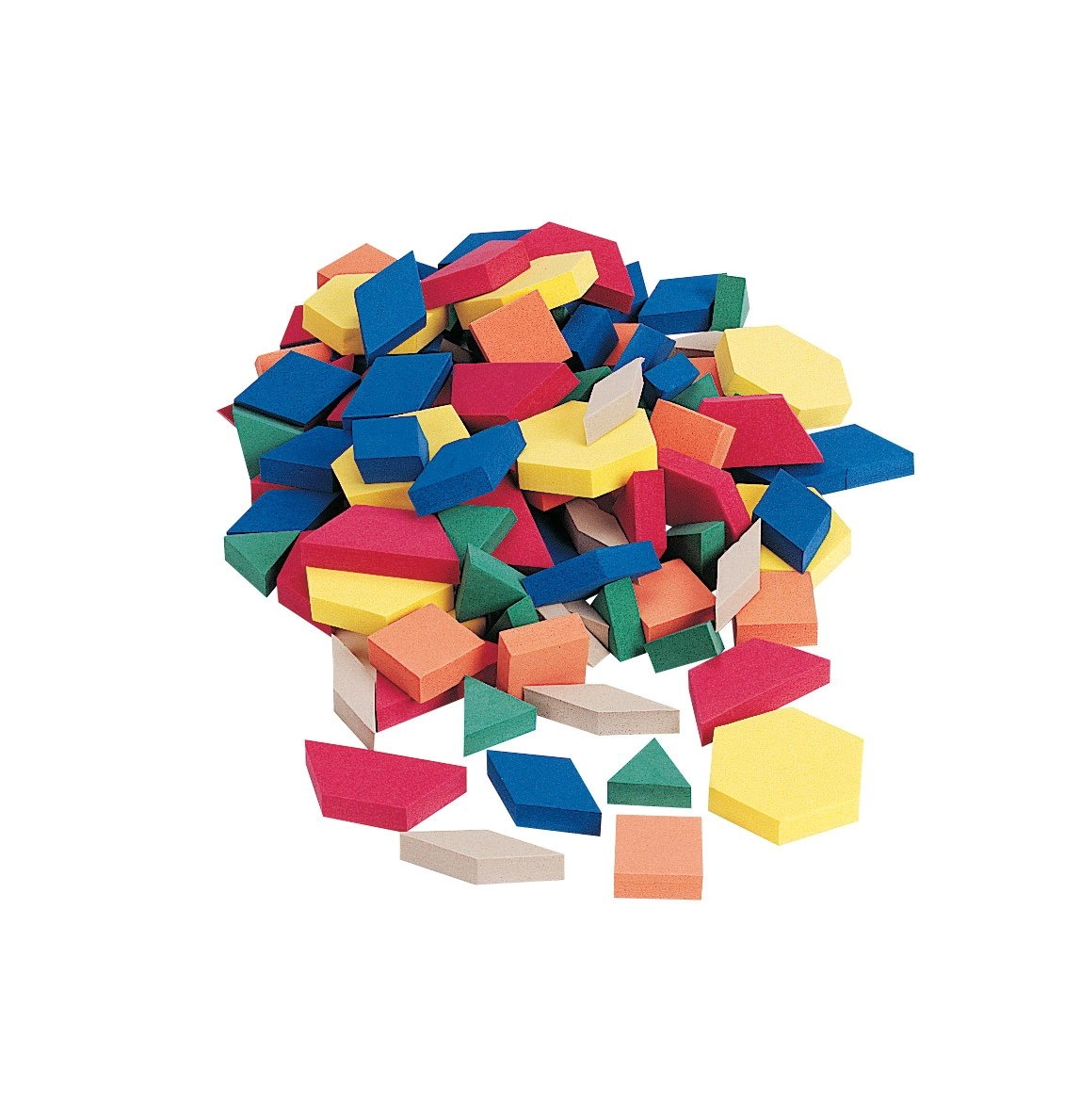 School Smart Jumbo Foam Pattern Blocks - Pre K+ 250 pieces