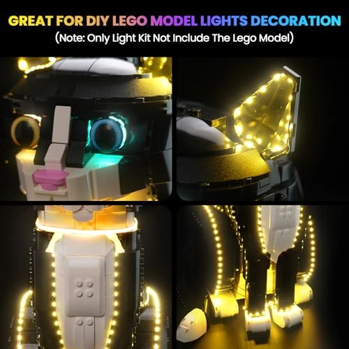 LED Light Kit - Compatible with Lego Tuxedo Cat 5V USB