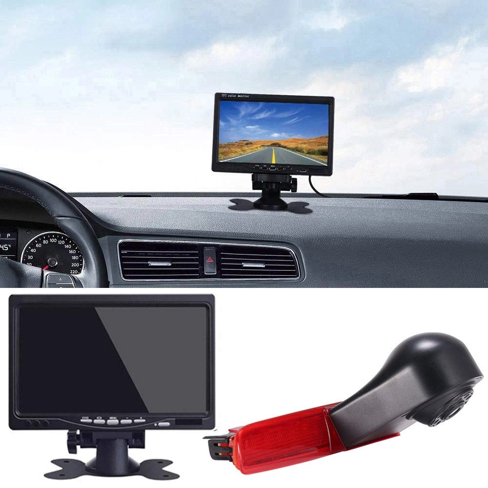 Third Roof Brake Light Reversing Camera - Night vision 628 x 586 pixels + TFT LCD Monitor - 7 Inches