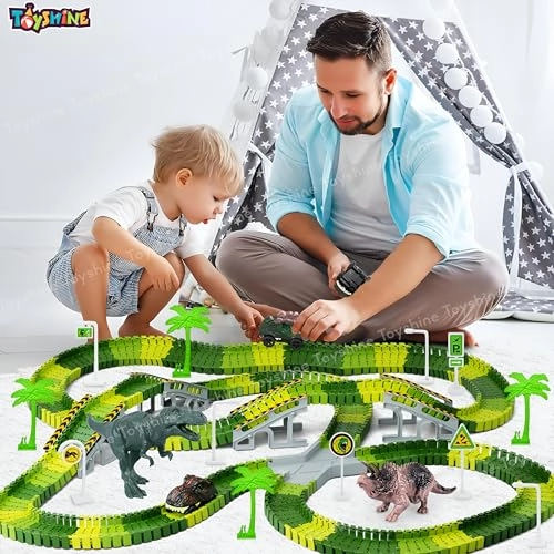 Flexible Dinosaur World Road Race Track - 36 months - 10 years 199 pieces