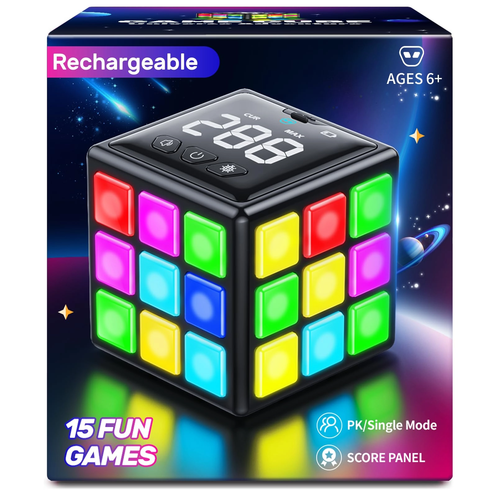 Niufunmal Puzzle Cube - 15-in-1 Score Screen Black
