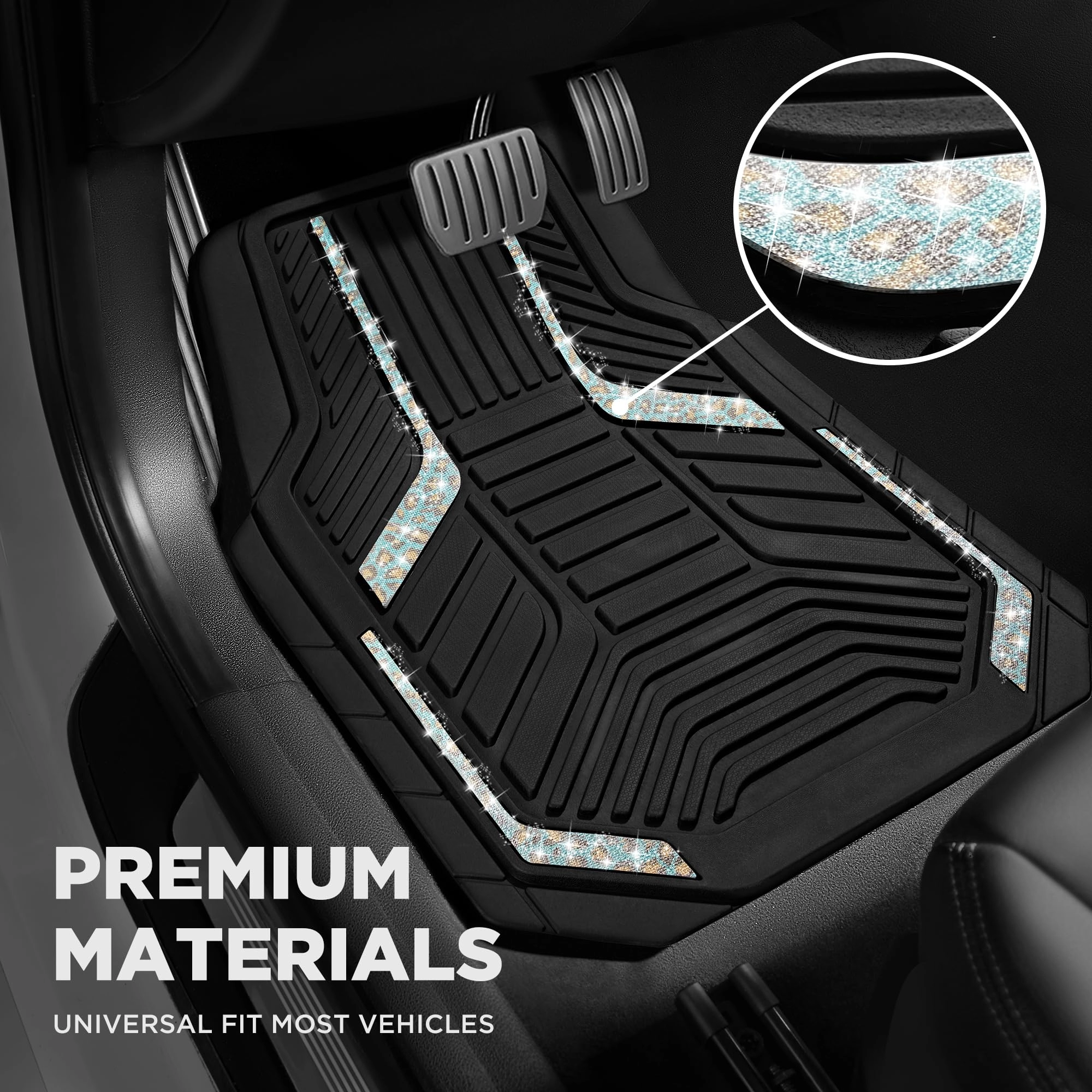 Heavy Duty Rubber Floor Mats - Pink Universal Fit