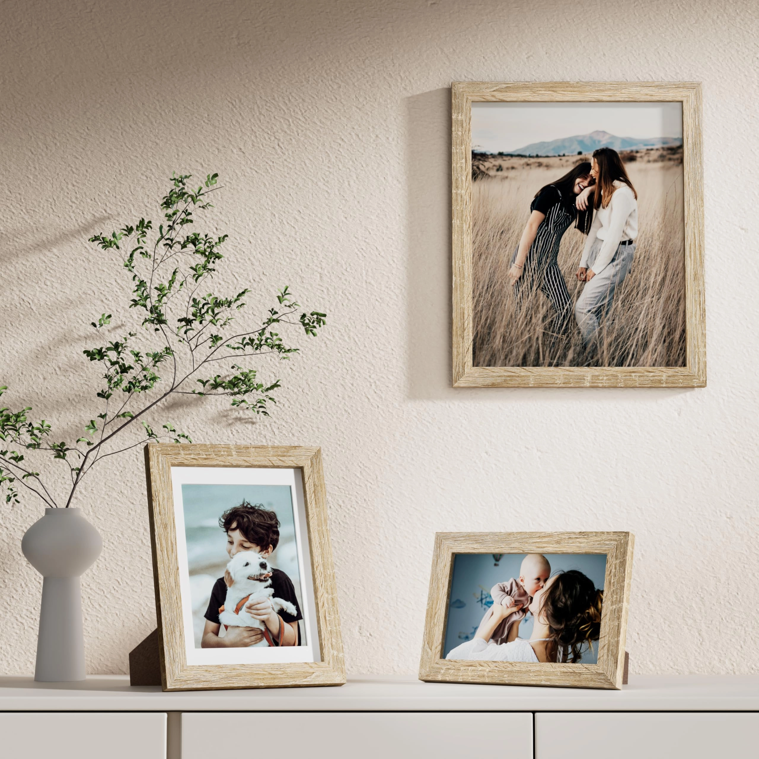 Picture Frames Set - 10 Pack Rustic Grey