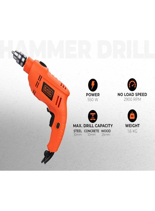 Hammer Percussion Drill - 550W 10mm corded