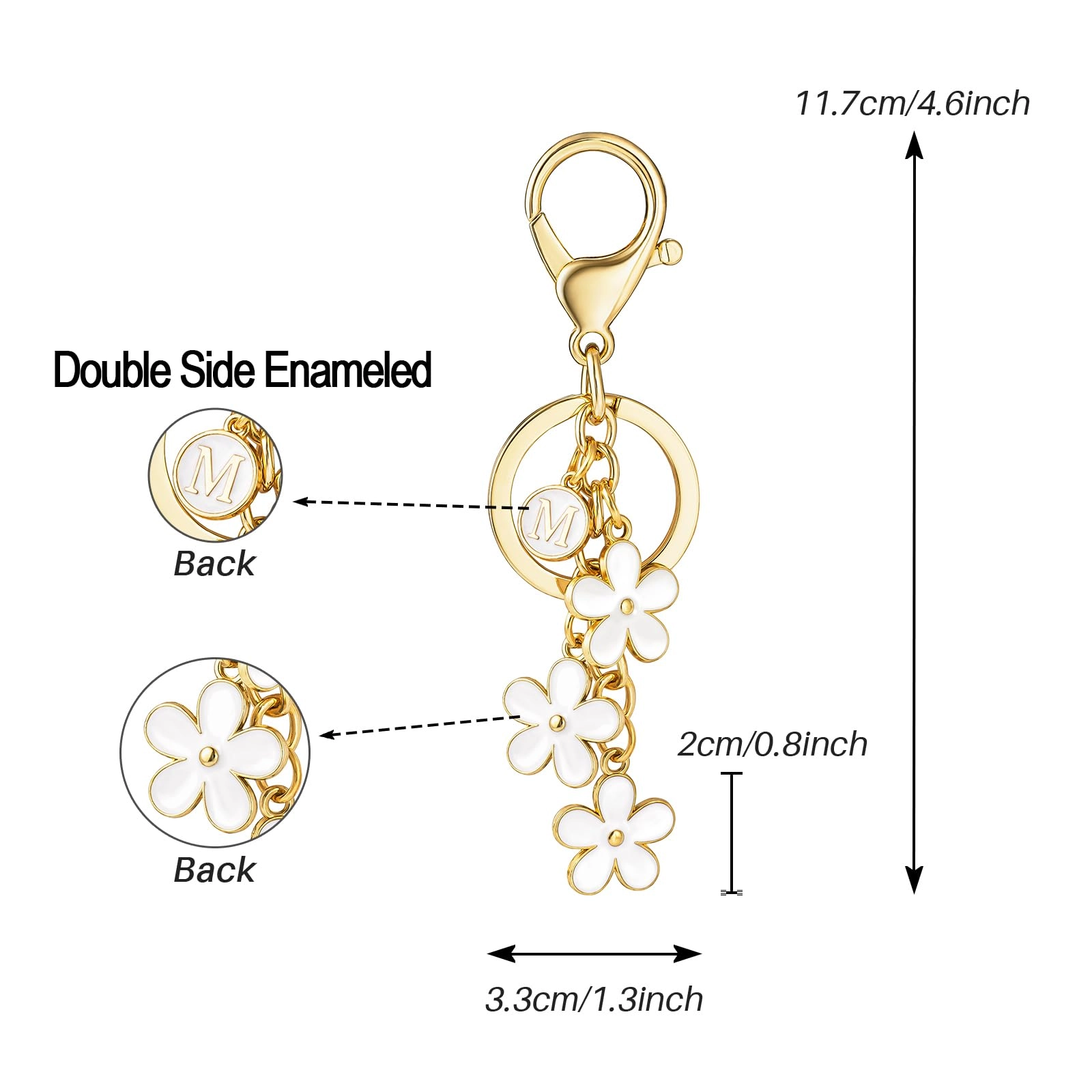 Initial Keychain - Floral