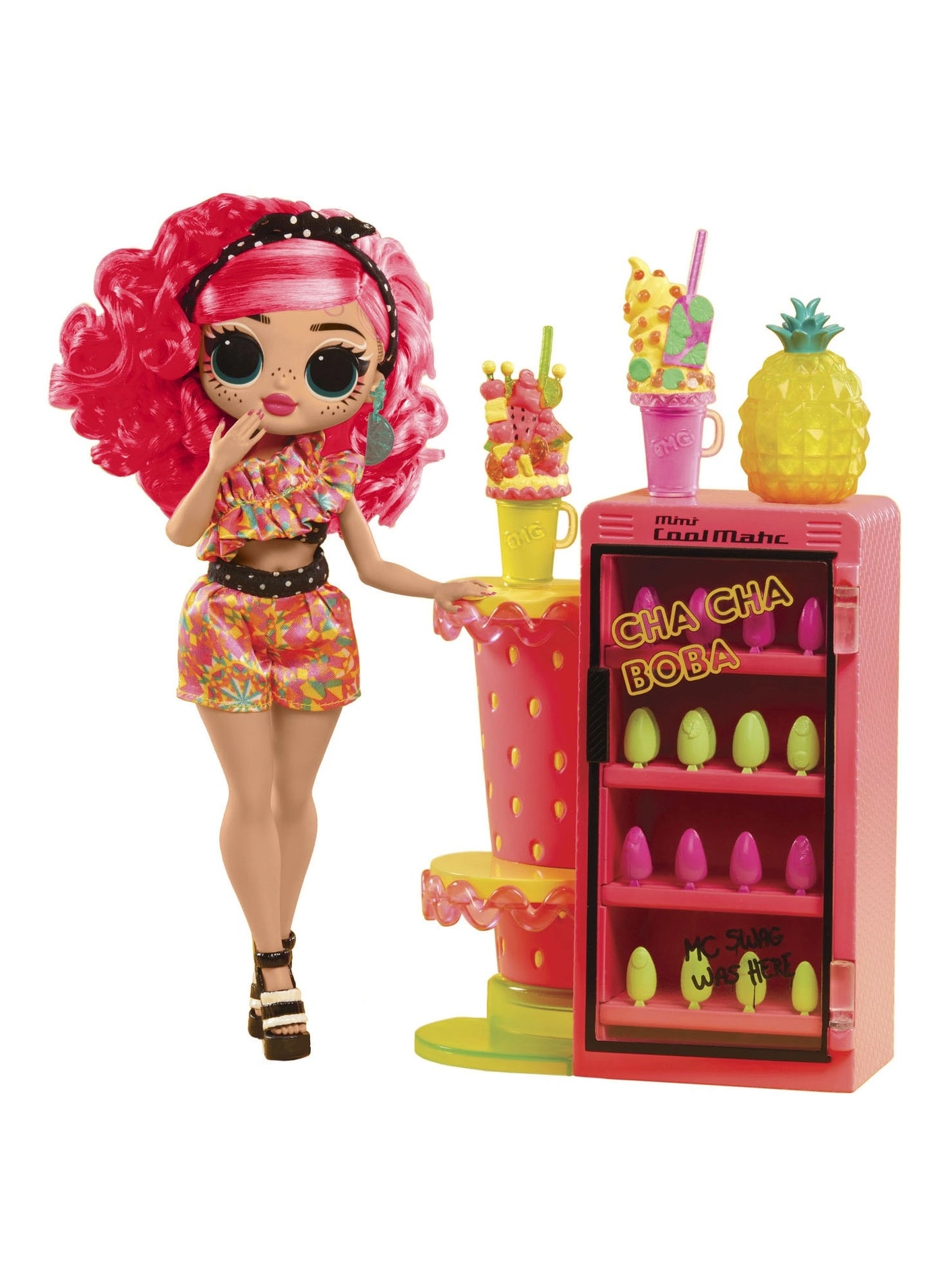 Pinky Pops Doll - Space-Themed Bright Pink Hair Ages 4+