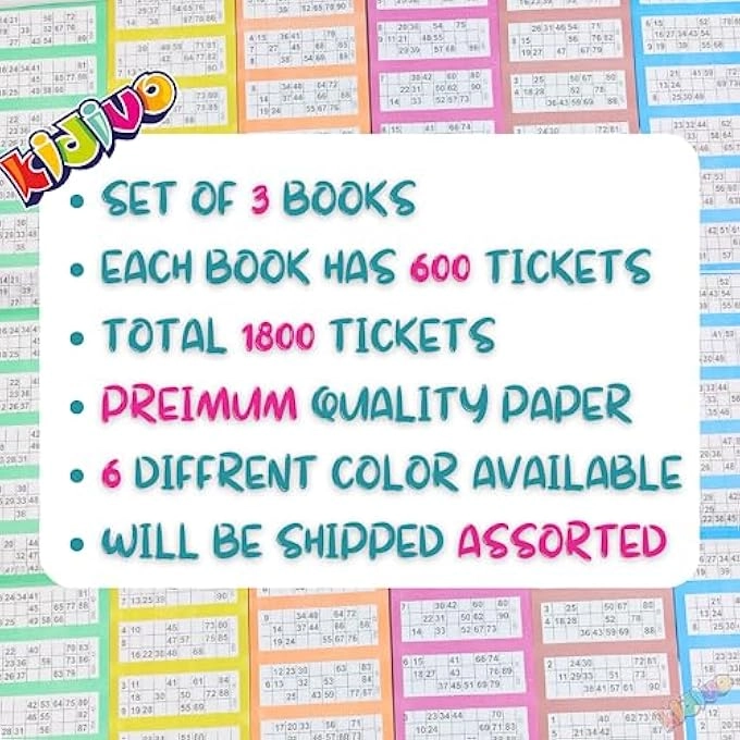 Tambola Or Housie - 600 Tickets Multicolor Set
