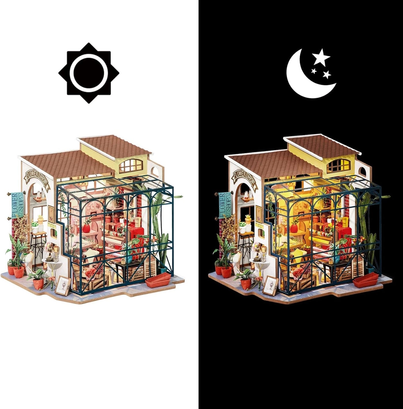 DIY Miniatures Dollhouse Kit - Emily's Florist 1/24