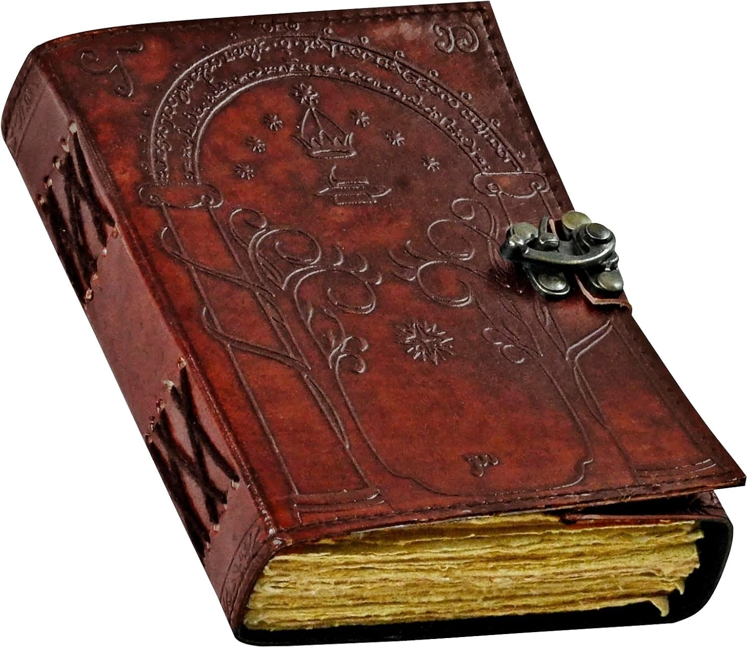 saify handicrafts Doors of Durin - Embossed Leather Journal 7x5 inch