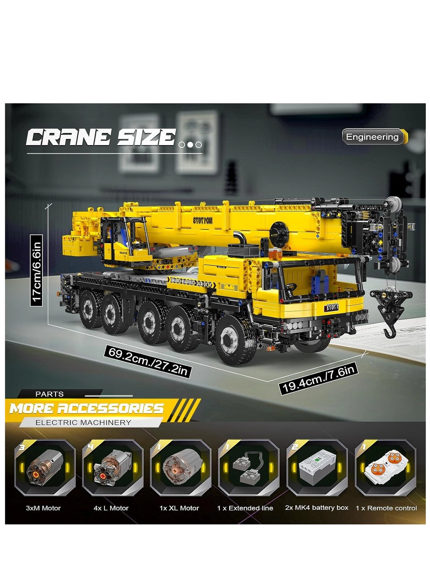 17073 Engineering LTM Crane - 3218 pcs for ages 14+