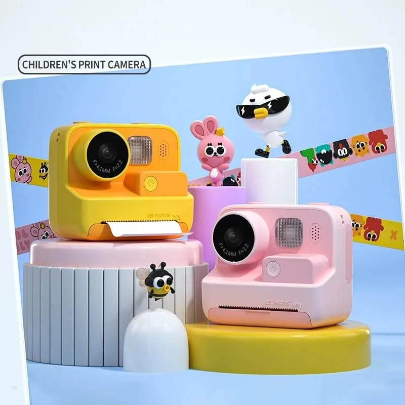 Kids Instant Print Camera - 48MP 1080P Pink