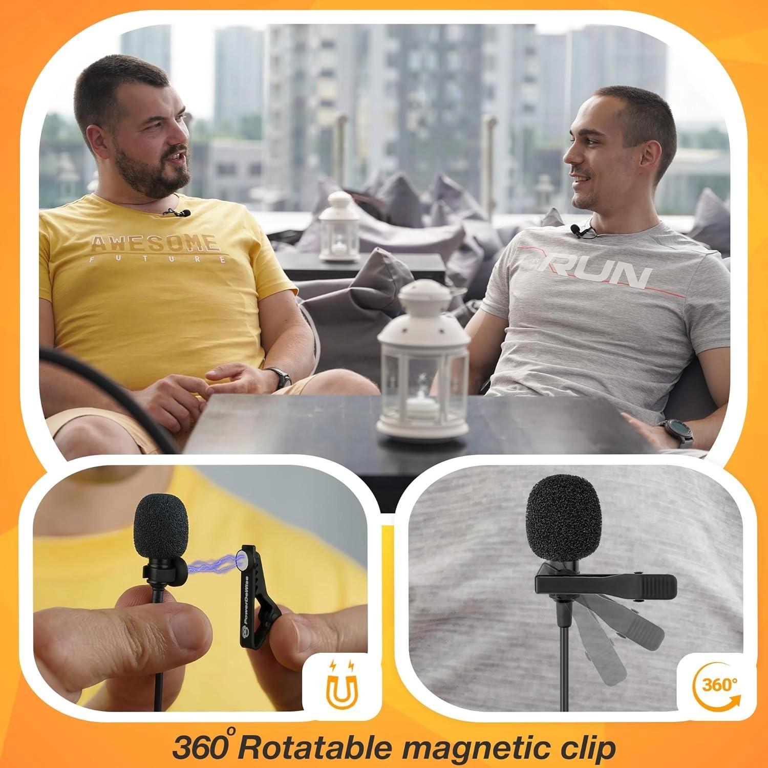 2 LAVALIER MICS INTO 1 DEVICE 3.5mm-Mini-Jack Microphone