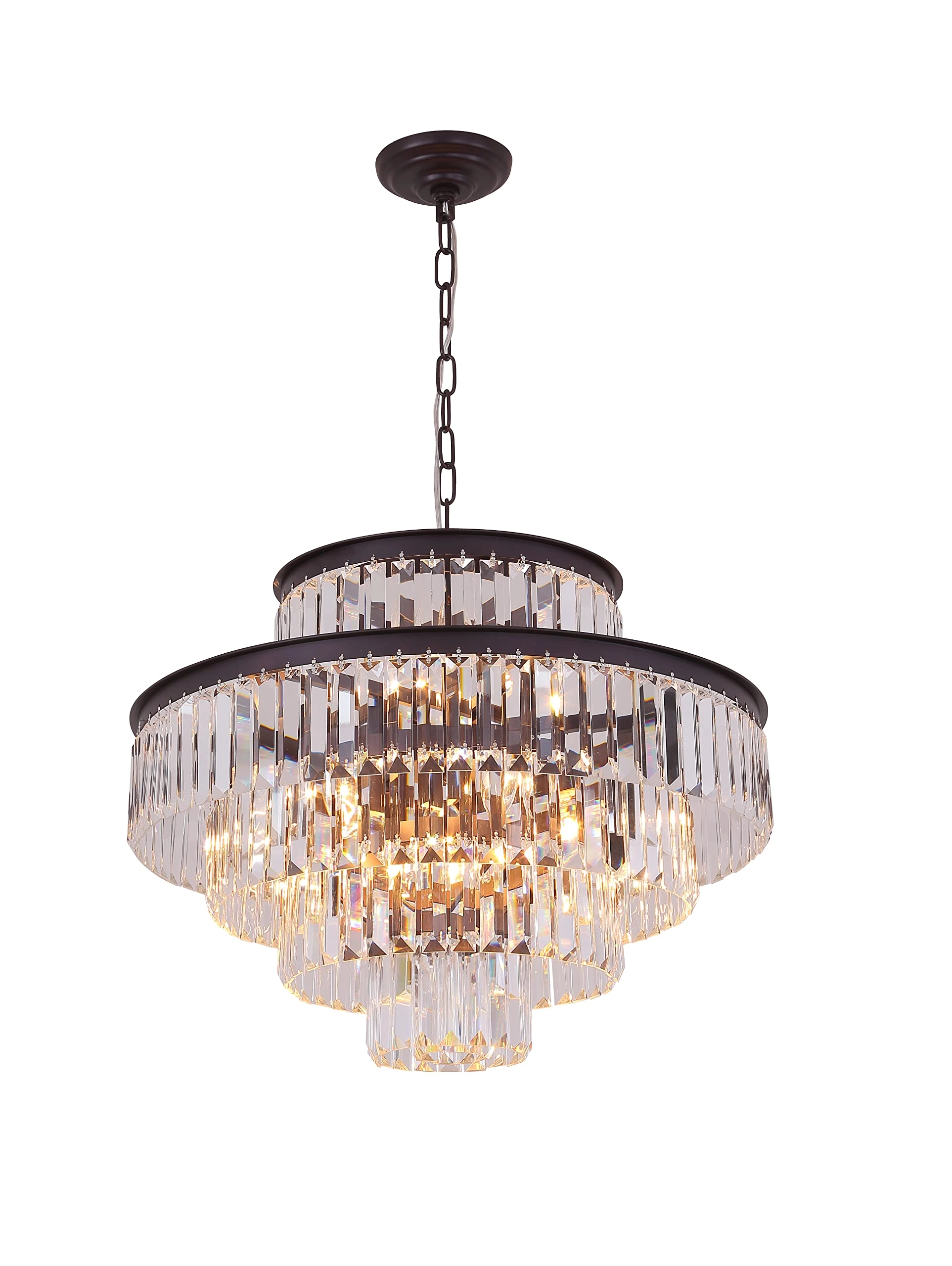 Lt-vt Round Hanging Style Crystal Chandelier - Dimmable