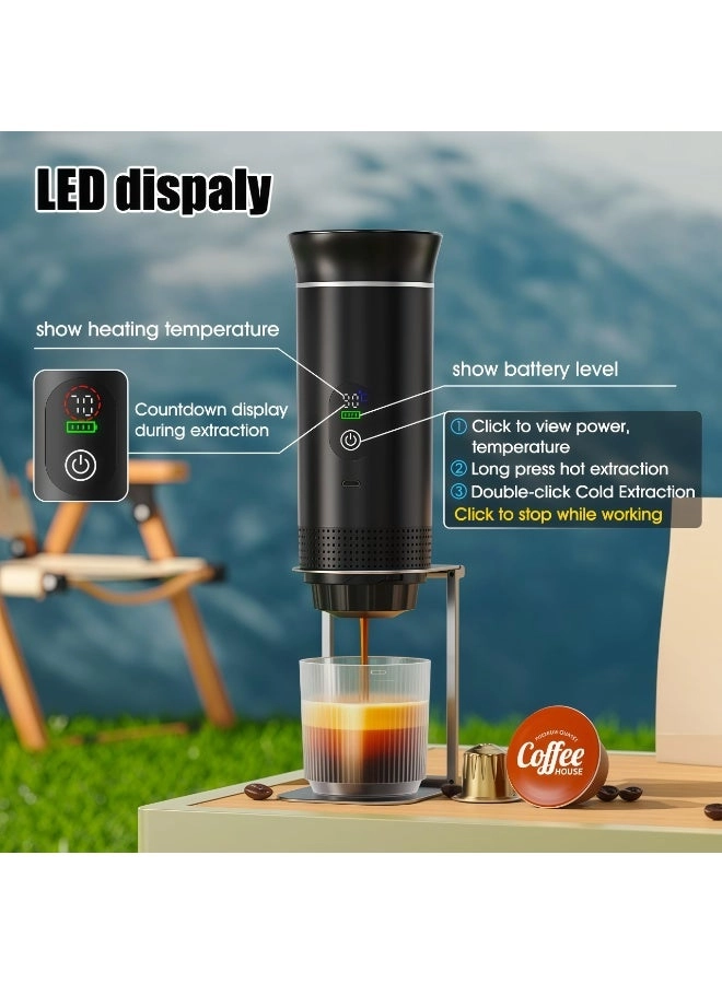 Portable coffee maker - 60 ml ground coffee and capsules