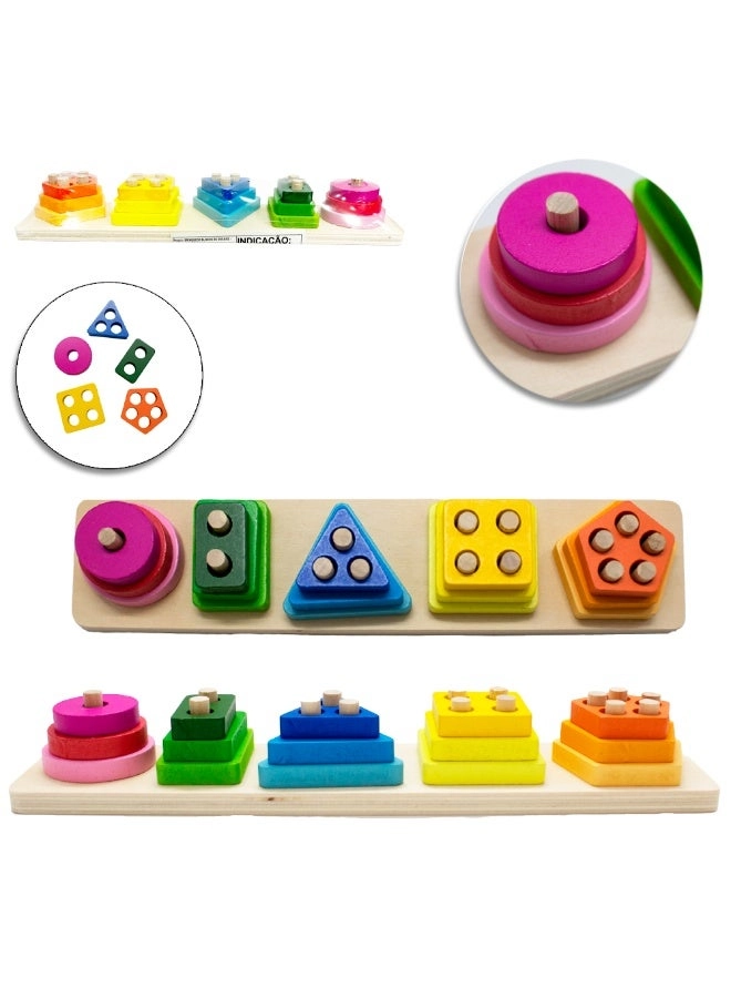 Gradient Column Shape Sorting Puzzle